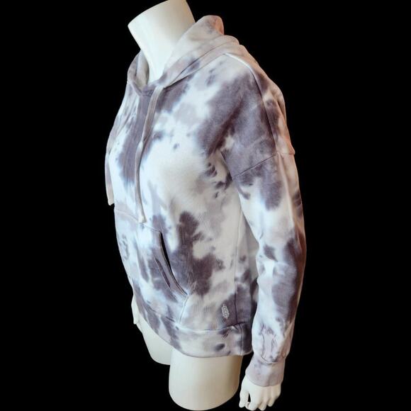 Free People Movement Work It Out Hoodie Sweatshirt XSmall Gray Black Tie Dye NWT - Picture 5 of 10